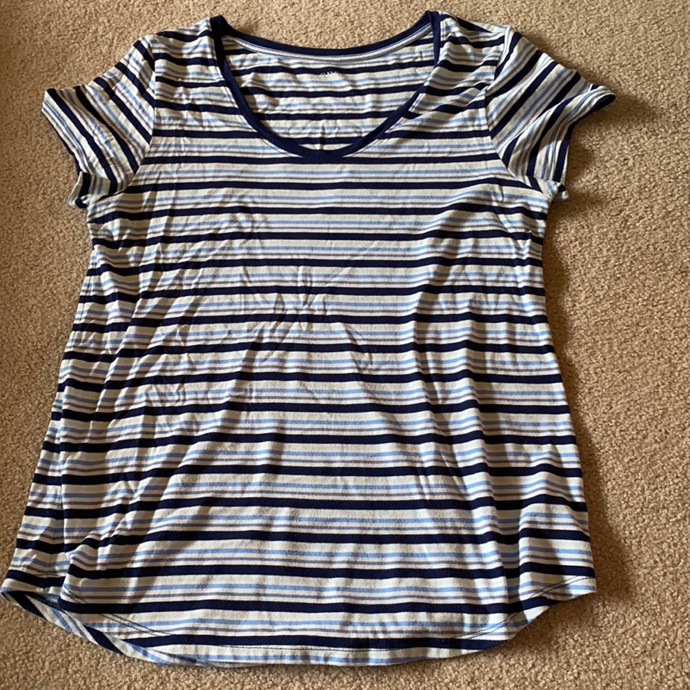 striped blue t-shirt